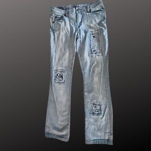 Pepe Jeans size 32 Pre-Loved 32" Length Distressed with Ripped Crotch